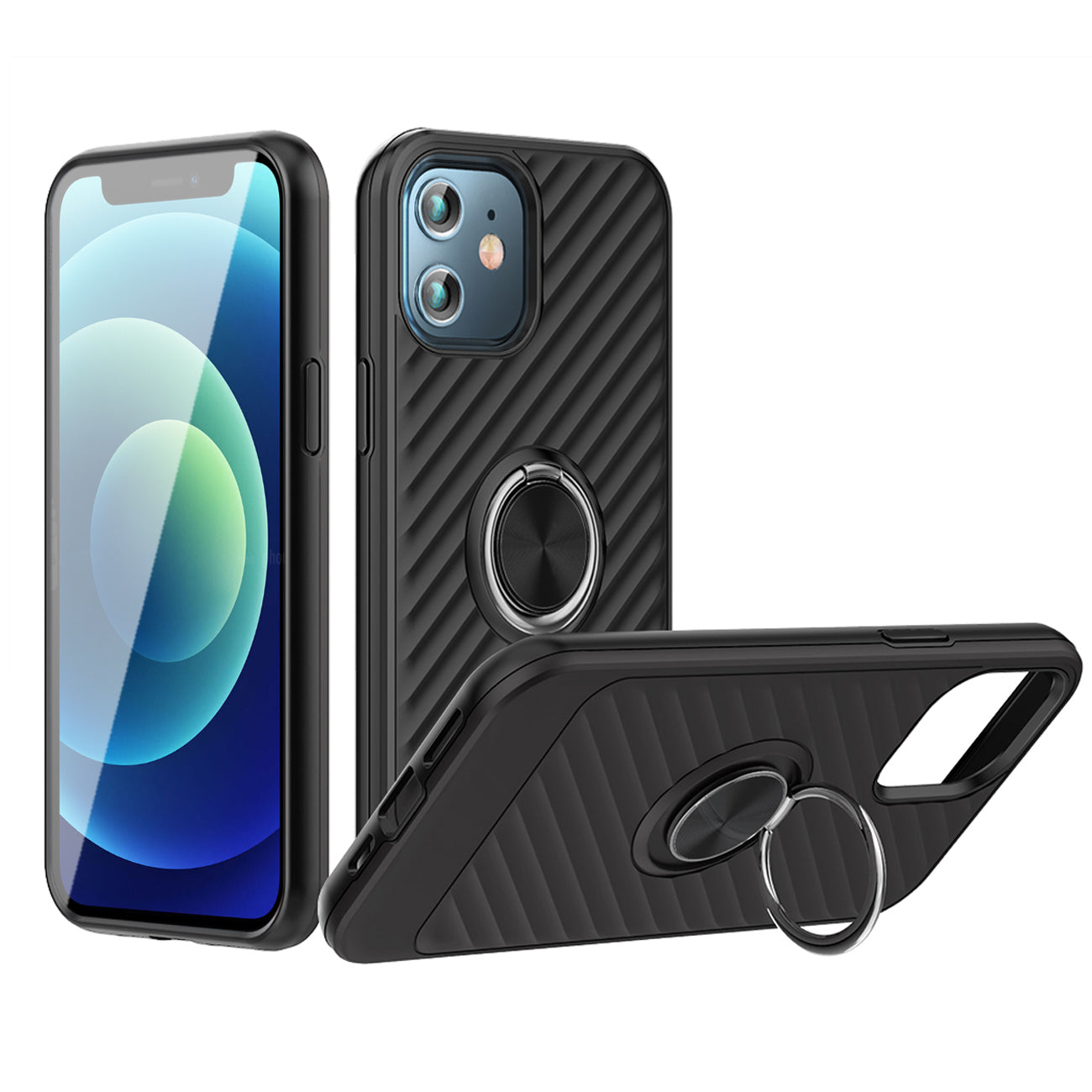 Phone Case with Ring Holder APPLE IPHONE 12 MINI In Black